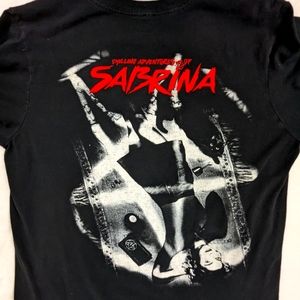 Chilling Adventures Sabrina The Witch  Black Tshirt Double Sided Size Medium